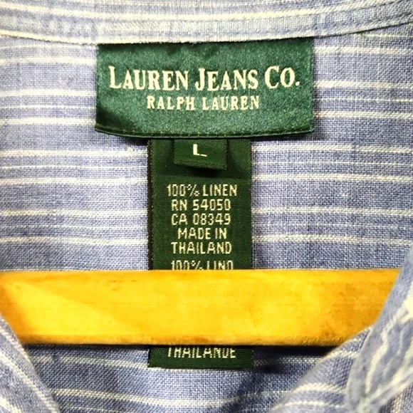 Lauren Ralph Lauren Blue Striped Sleeveless Button Down Shirt - Picture 2 of 5